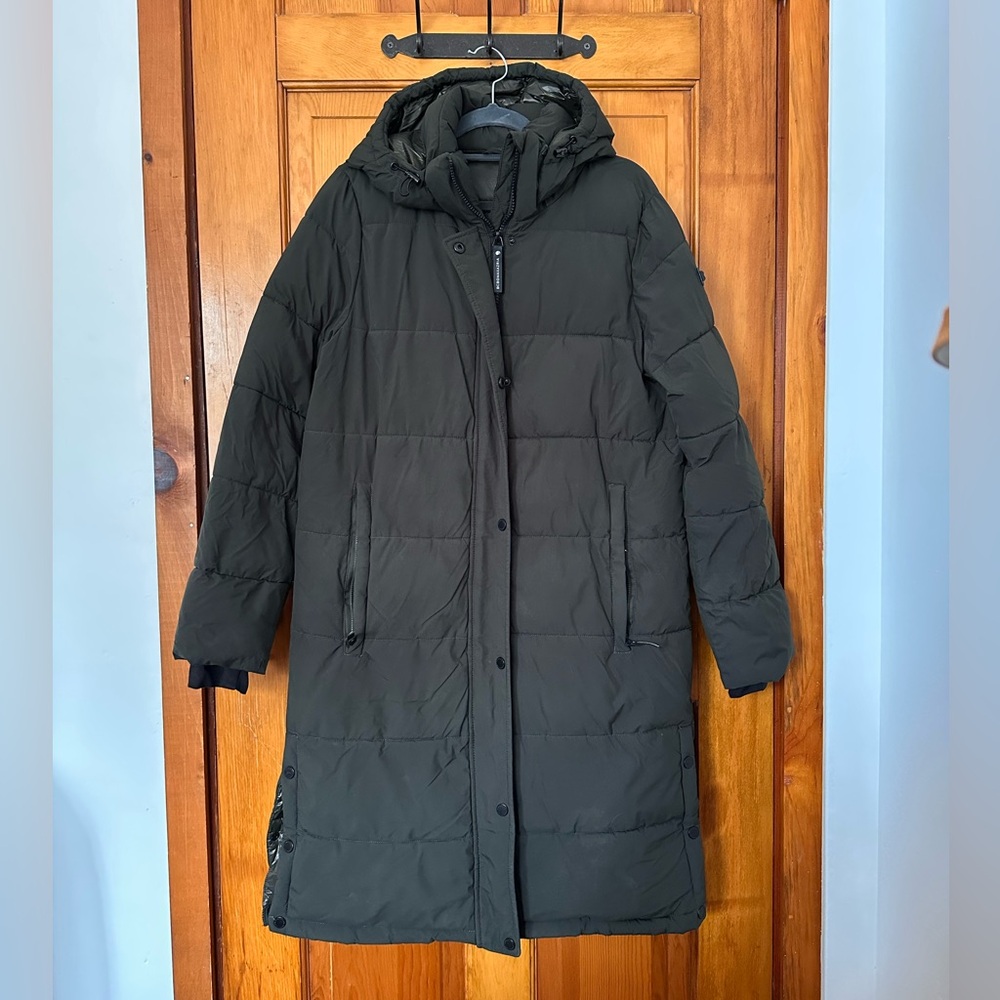 BCBGMaxAzria Dark Green Puffer Coat - Small